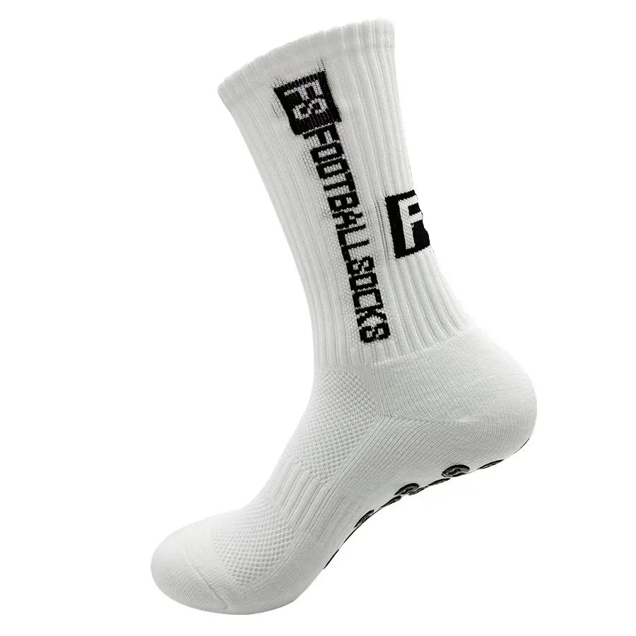 4 Pairs Soccer Socks Sports Grip Socks Anti-Slip Basketball Socks Spot Rubber Anti-Slip Cotton Soccer Socks