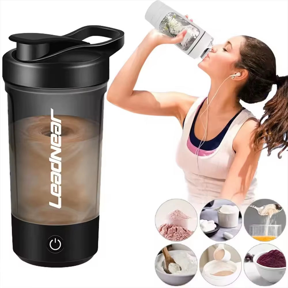 New Women Men Shaker Cup USB Charging Shaker Cup for Protein Shaker Meal Replacement Shake Portable Gym Water Bottle Mixing Cup
