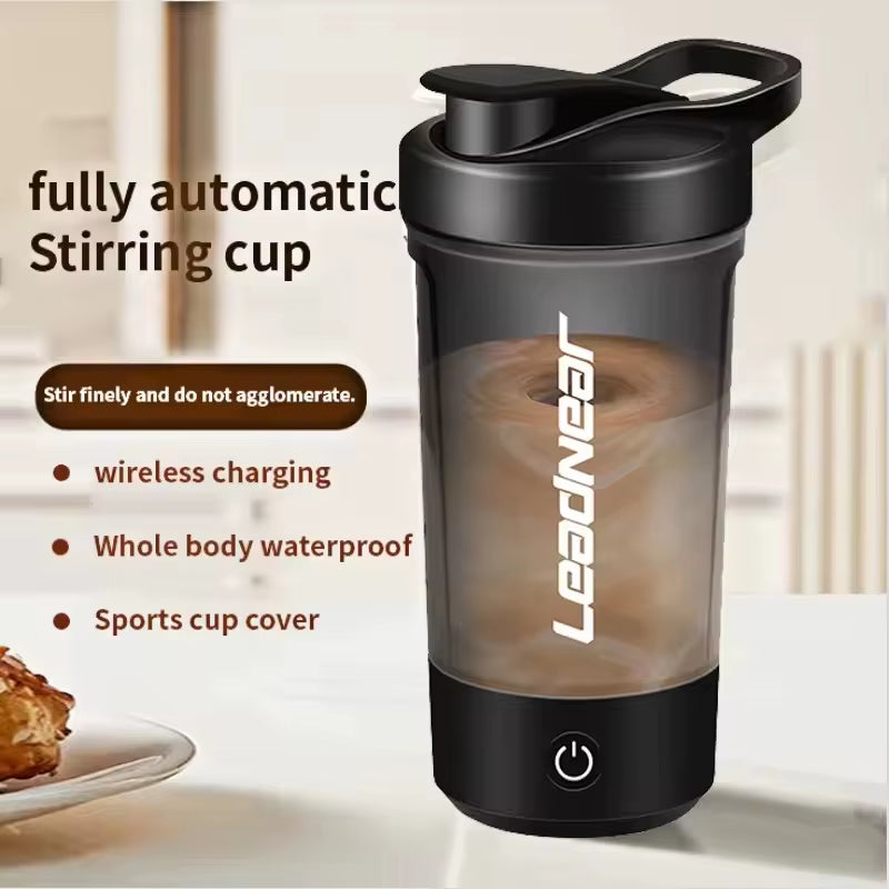 New Women Men Shaker Cup USB Charging Shaker Cup for Protein Shaker Meal Replacement Shake Portable Gym Water Bottle Mixing Cup