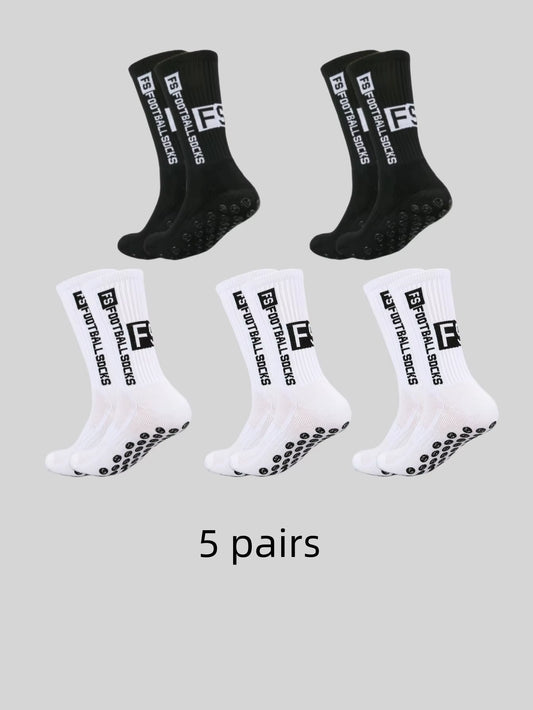 5 Pairs of Multi-Color Adhesive Dots for anti Slip, Sweat Absorption, and Odor Prevention FS Football Socks and Sports Socks